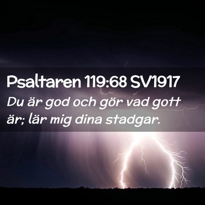 Picture 02 - Psaltaren 119:68 SV1917 - Du är god och gör vad gott är; lär mig dina - Bible Verse Picture