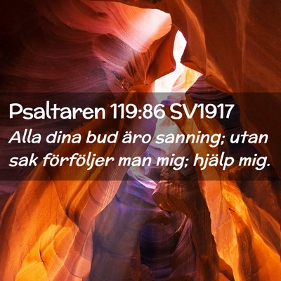 Picture 02 - Psaltaren 119:86 SV1917 - Alla dina bud äro sanning; utan sak förföljer - Bible Verse Picture