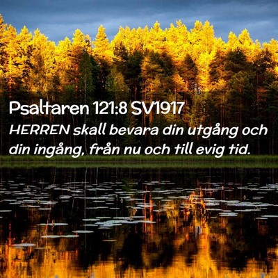 Picture 02 - Psaltaren 121:8 SV1917 - HERREN skall bevara din utgång och din ingång, - Bible Verse Picture