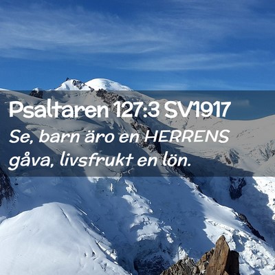 Picture 02 - Psaltaren 127:3 SV1917 - Se, barn äro en HERRENS gåva, livsfrukt en - Bible Verse Picture