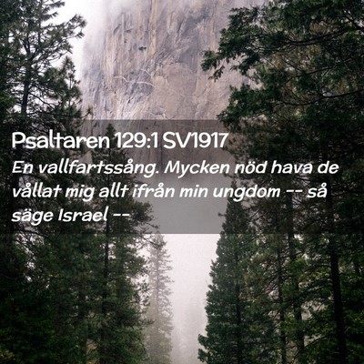 Picture 02 - Psaltaren 129:1 SV1917 - En vallfartssång. Mycken nöd hava de vållat - Bible Verse Picture