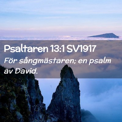 Picture 02 - Psaltaren 13:1 SV1917 - För sångmästaren; en psalm av - Bible Verse Picture