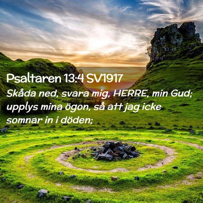 Picture 02 - Psaltaren 13:4 SV1917 - Skåda ned, svara mig, HERRE, min Gud; upplys - Bible Verse Picture