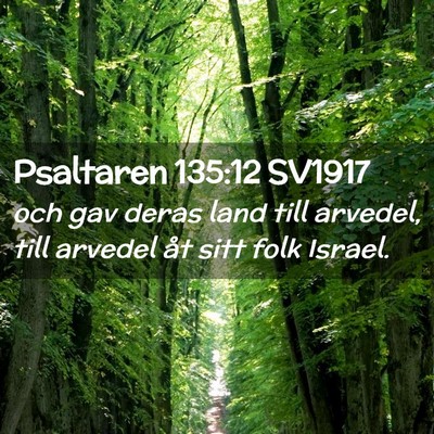 Picture 02 - Psaltaren 135:12 SV1917 - och gav deras land till arvedel, till arvedel åt - Bible Verse Picture
