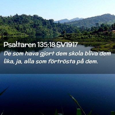 Picture 02 - Psaltaren 135:18 SV1917 - De som hava gjort dem skola bliva dem lika, ja, - Bible Verse Picture
