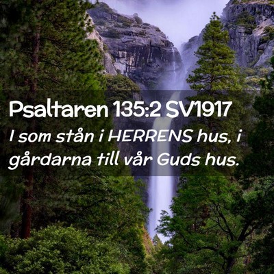 Picture 02 - Psaltaren 135:2 SV1917 - I som stån i HERRENS hus, i gårdarna till vår - Bible Verse Picture