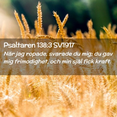 Picture 02 - Psaltaren 138:3 SV1917 - När jag ropade, svarade du mig; du gav mig - Bible Verse Picture