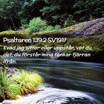 Picture 02 - Psaltaren 139:2 SV1917 - Evad jag sitter eller uppstår, vet du det; du - Bible Verse Picture