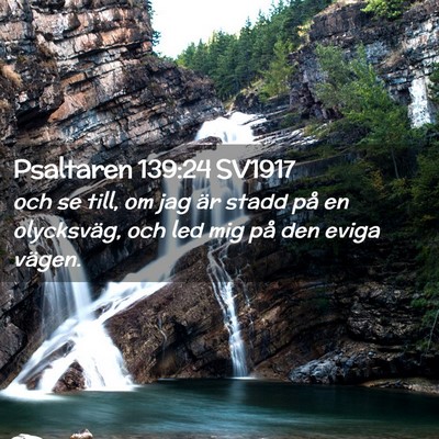 Picture 02 - Psaltaren 139:24 SV1917 - och se till, om jag är stadd på en olycksväg, - Bible Verse Picture