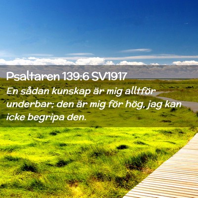 Picture 02 - Psaltaren 139:6 SV1917 - En sådan kunskap är mig alltför underbar; den - Bible Verse Picture