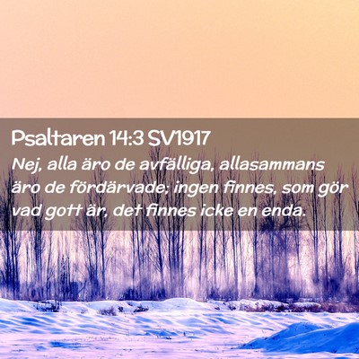 Picture 02 - Psaltaren 14:3 SV1917 - Nej, alla äro de avfälliga, allasammans äro de - Bible Verse Picture