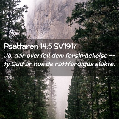 Picture 02 - Psaltaren 14:5 SV1917 - Jo, där överföll dem förskräckelse -- ty Gud - Bible Verse Picture