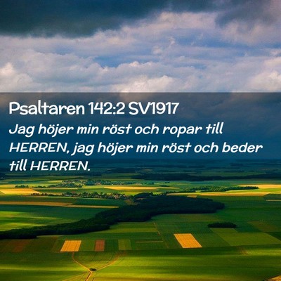 Picture 02 - Psaltaren 142:2 SV1917 - Jag höjer min röst och ropar till HERREN, jag - Bible Verse Picture