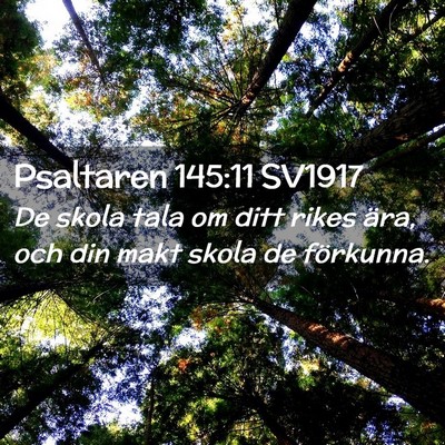 Picture 02 - Psaltaren 145:11 SV1917 - De skola tala om ditt rikes ära, och din makt - Bible Verse Picture