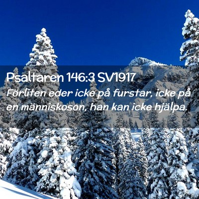 Picture 02 - Psaltaren 146:3 SV1917 - Förliten eder icke på furstar, icke på en - Bible Verse Picture