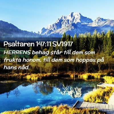 Picture 02 - Psaltaren 147:11 SV1917 - HERRENS behag står till dem som frukta honom, - Bible Verse Picture