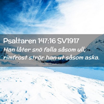 Picture 02 - Psaltaren 147:16 SV1917 - Han låter snö falla såsom ull, rimfrost strör - Bible Verse Picture