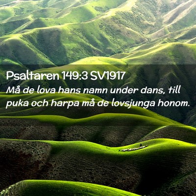 Picture 02 - Psaltaren 149:3 SV1917 - Må de lova hans namn under dans, till puka och - Bible Verse Picture