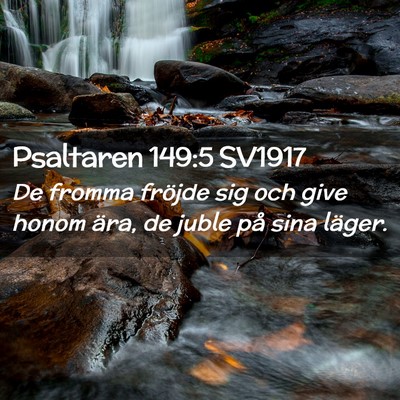 Picture 02 - Psaltaren 149:5 SV1917 - De fromma fröjde sig och give honom ära, de - Bible Verse Picture