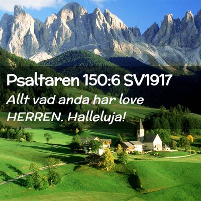 Picture 02 - Psaltaren 150:6 SV1917 - Allt vad anda har love HERREN. - Bible Verse Picture