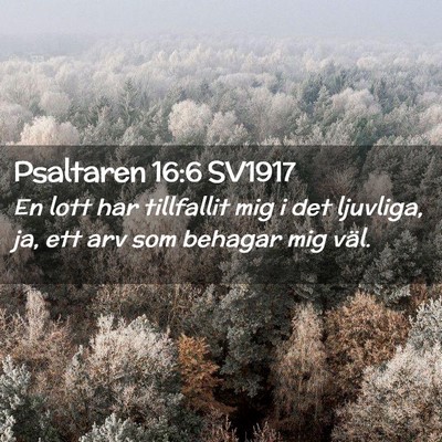 Picture 02 - Psaltaren 16:6 SV1917 - En lott har tillfallit mig i det ljuvliga, ja, - Bible Verse Picture
