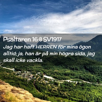Picture 02 - Psaltaren 16:8 SV1917 - Jag har haft HERREN för mina ögon alltid; ja, - Bible Verse Picture
