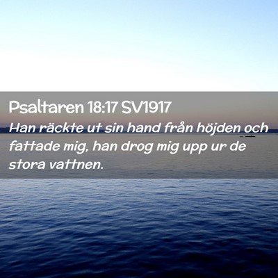 Picture 02 - Psaltaren 18:17 SV1917 - Han räckte ut sin hand från höjden och fattade - Bible Verse Picture