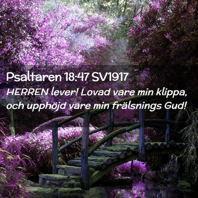 Picture 02 - Psaltaren 18:47 SV1917 - HERREN lever! Lovad vare min klippa, och upphöjd - Bible Verse Picture