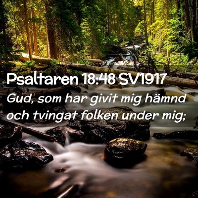 Picture 02 - Psaltaren 18:48 SV1917 - Gud, som har givit mig hämnd och tvingat folken - Bible Verse Picture