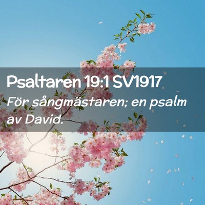 Picture 02 - Psaltaren 19:1 SV1917 - För sångmästaren; en psalm av - Bible Verse Picture
