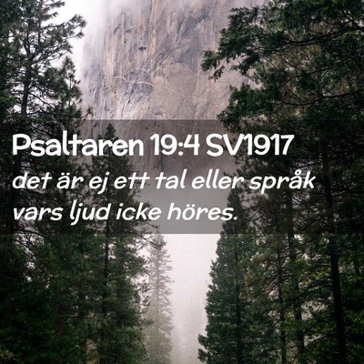 Picture 02 - Psaltaren 19:4 SV1917 - det är ej ett tal eller språk vars ljud icke - Bible Verse Picture