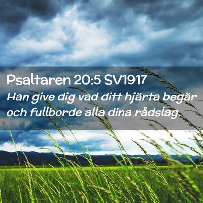 Picture 02 - Psaltaren 20:5 SV1917 - Han give dig vad ditt hjärta begär och - Bible Verse Picture