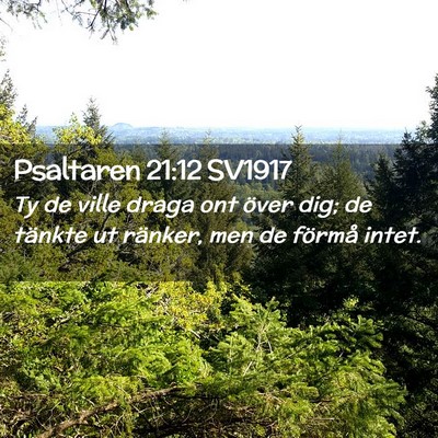 Picture 02 - Psaltaren 21:12 SV1917 - Ty de ville draga ont över dig; de tänkte ut - Bible Verse Picture