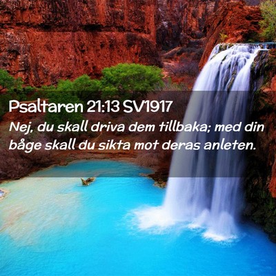 Picture 02 - Psaltaren 21:13 SV1917 - Nej, du skall driva dem tillbaka; med din båge - Bible Verse Picture