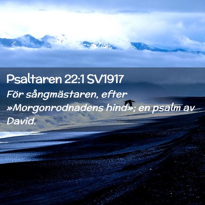 Picture 02 - Psaltaren 22:1 SV1917 - För sångmästaren, efter »Morgonrodnadens - Bible Verse Picture