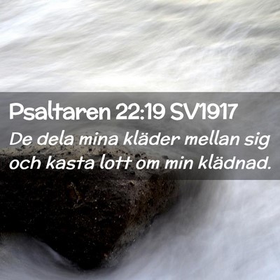 Picture 02 - Psaltaren 22:19 SV1917 - De dela mina kläder mellan sig och kasta lott om - Bible Verse Picture
