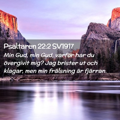 Picture 02 - Psaltaren 22:2 SV1917 - Min Gud, min Gud, varför har du övergivit mig? - Bible Verse Picture