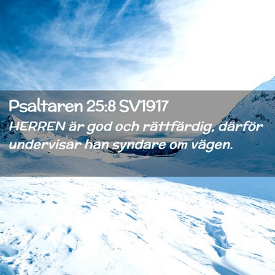 Picture 02 - Psaltaren 25:8 SV1917 - HERREN är god och rättfärdig, därför - Bible Verse Picture