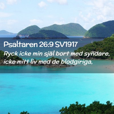 Picture 02 - Psaltaren 26:9 SV1917 - Ryck icke min själ bort med syndare, icke mitt - Bible Verse Picture