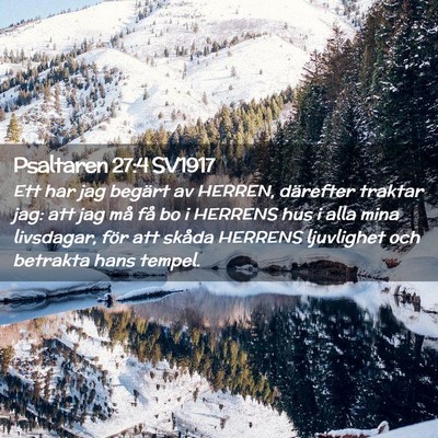Picture 02 - Psaltaren 27:4 SV1917 - Ett har jag begärt av HERREN, därefter traktar - Bible Verse Picture