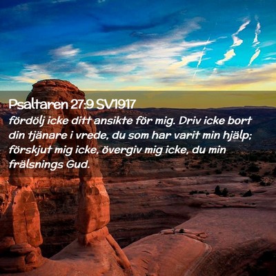Picture 02 - Psaltaren 27:9 SV1917 - fördölj icke ditt ansikte för mig. Driv icke - Bible Verse Picture