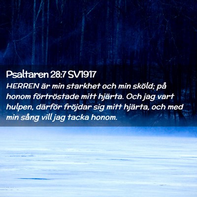 Picture 02 - Psaltaren 28:7 SV1917 - HERREN är min starkhet och min sköld; på honom - Bible Verse Picture