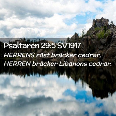 Picture 02 - Psaltaren 29:5 SV1917 - HERRENS röst bräcker cedrar, HERREN bräcker - Bible Verse Picture