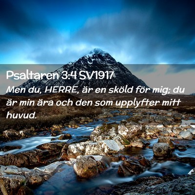 Picture 02 - Psaltaren 3:4 SV1917 - Men du, HERRE, är en sköld för mig; du är min - Bible Verse Picture