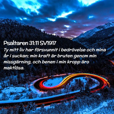 Picture 02 - Psaltaren 31:11 SV1917 - Ty mitt liv har försvunnit i bedrövelse och - Bible Verse Picture