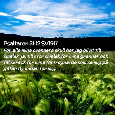 Picture 02 - Psaltaren 31:12 SV1917 - För alla mina ovänners skull har jag blivit - Bible Verse Picture