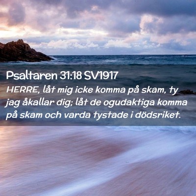Picture 02 - Psaltaren 31:18 SV1917 - HERRE, låt mig icke komma på skam, ty jag - Bible Verse Picture