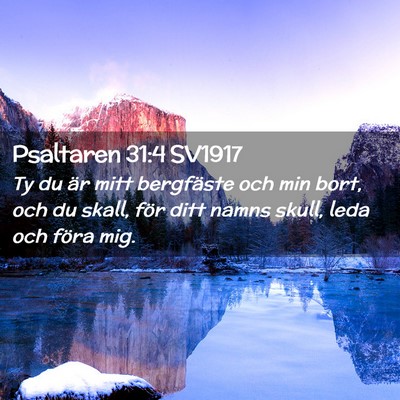 Picture 02 - Psaltaren 31:4 SV1917 - Ty du är mitt bergfäste och min bort, och du - Bible Verse Picture