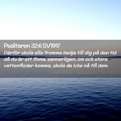 Picture 02 - Psaltaren 32:6 SV1917 - Därför skola alla fromma bedja till dig på den - Bible Verse Picture