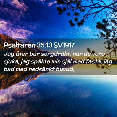 Picture 02 - Psaltaren 35:13 SV1917 - Jag åter bar sorgdräkt, när de voro sjuka, jag - Bible Verse Picture